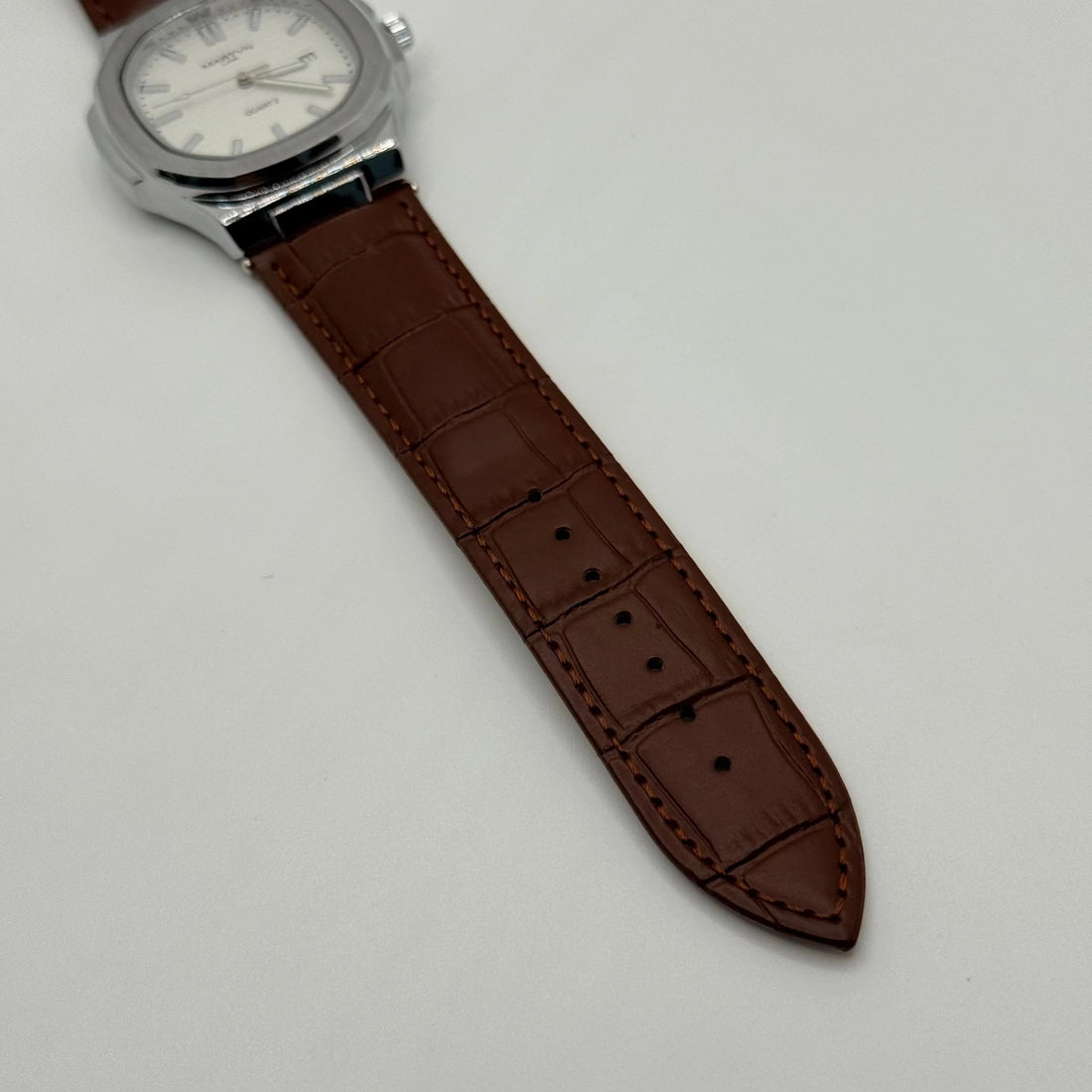 Martin white Dial | Brown Leather Strap Watch